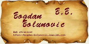 Bogdan Bolunović vizit kartica